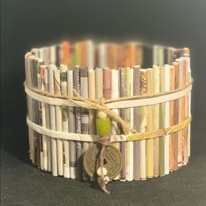 Handmade recycled magazine bowl